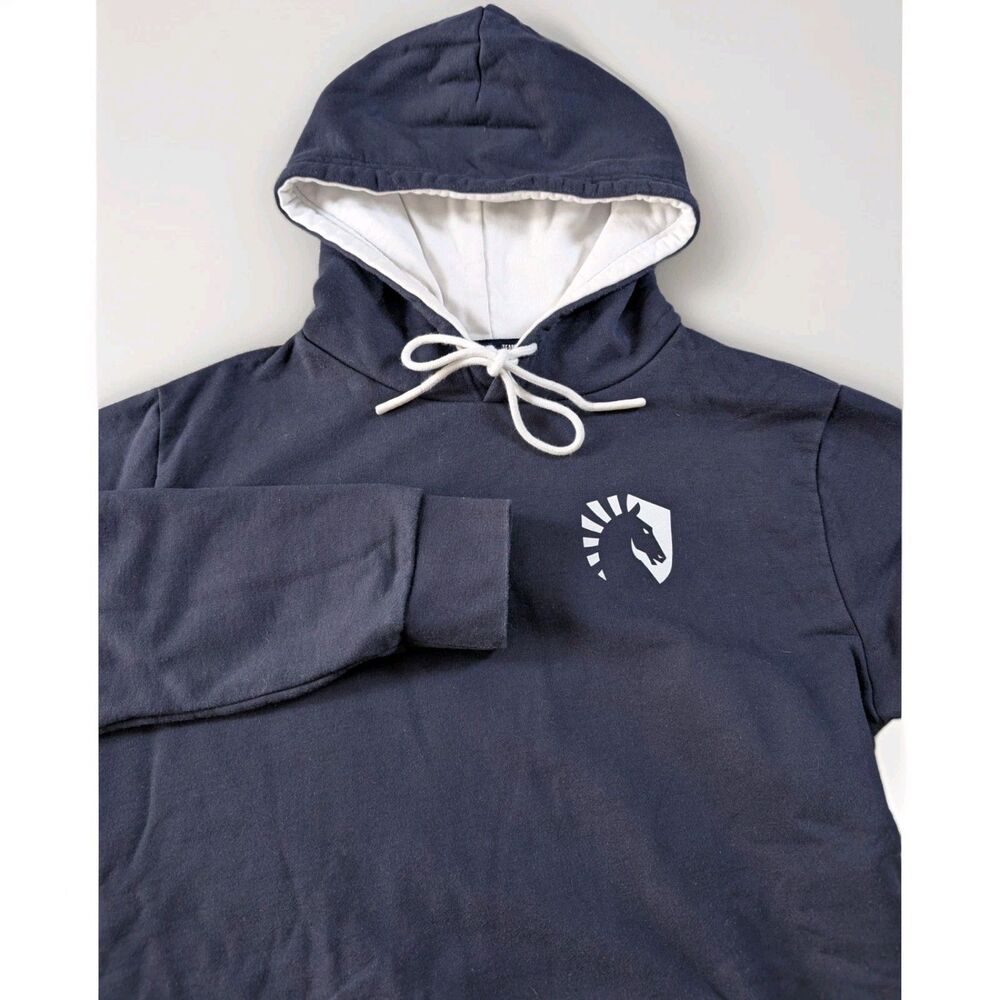 Team Liquid Hoodie Mens M Blue White Logo Heavyweight Pullover Organic Cotton